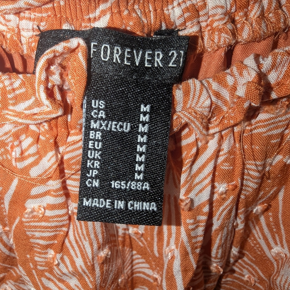 Forever 21 Orange & White Patterned Mini Dress - Picture 2 of 5
